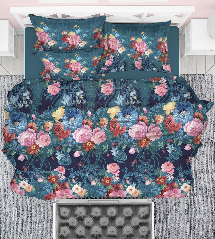 欧式田园花轻奢家纺床品印花花型