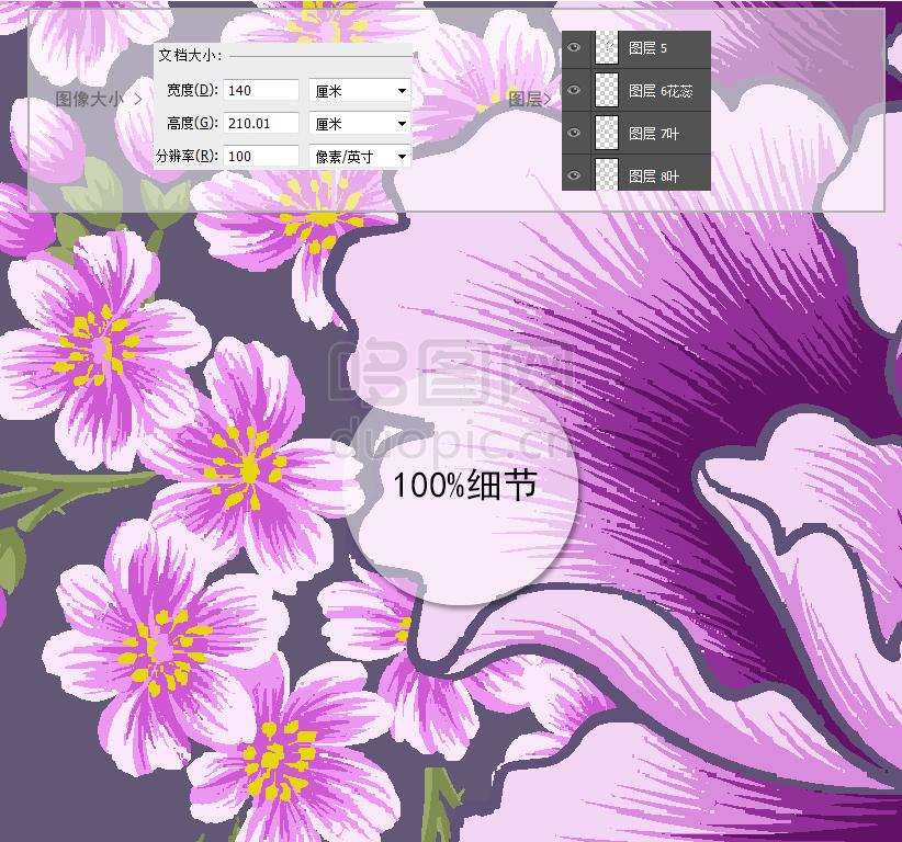 欧式田园花独绣墙布背景装饰素材