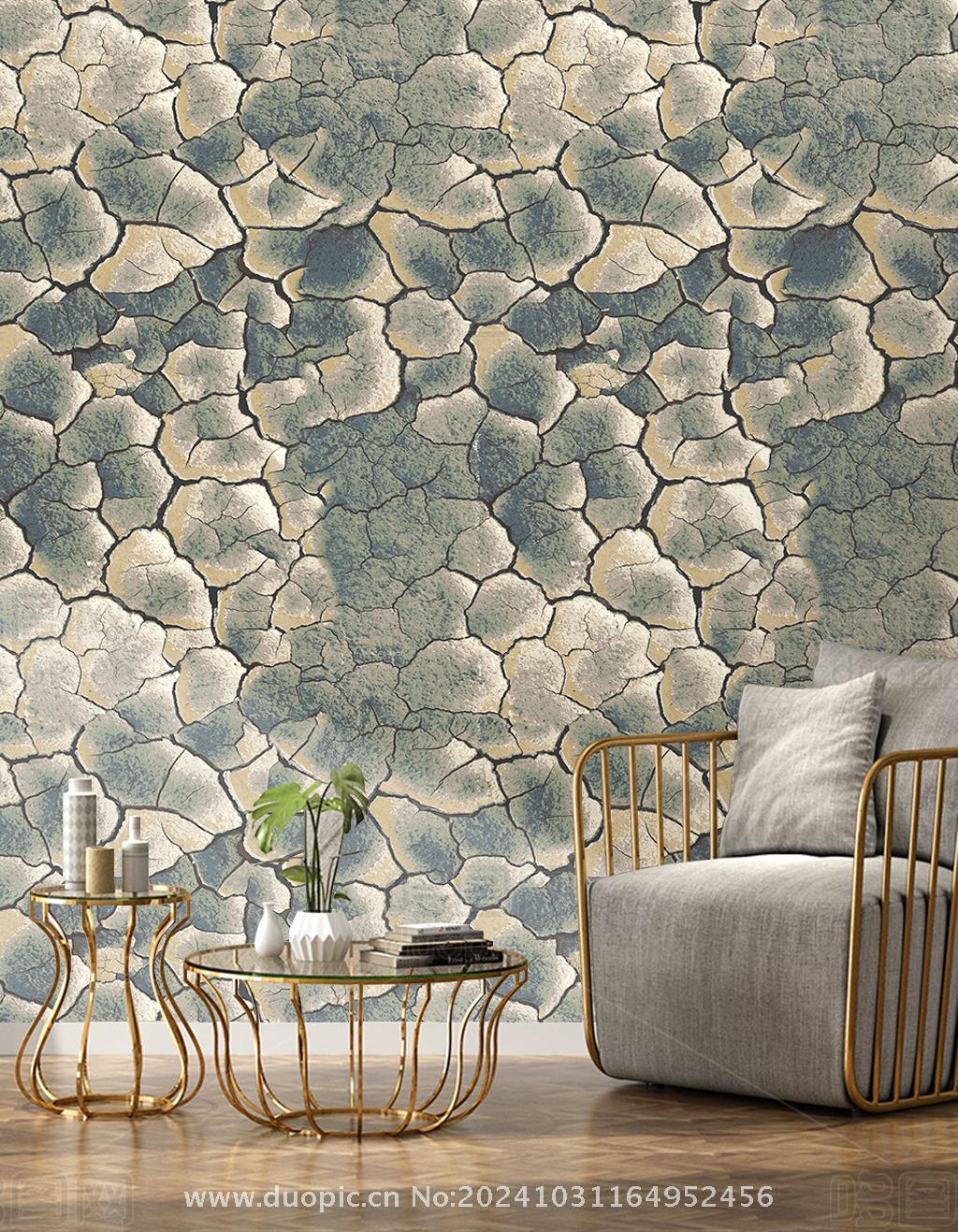 现代时尚简约轻奢皲裂无缝做旧壁纸壁画墙纸墙布